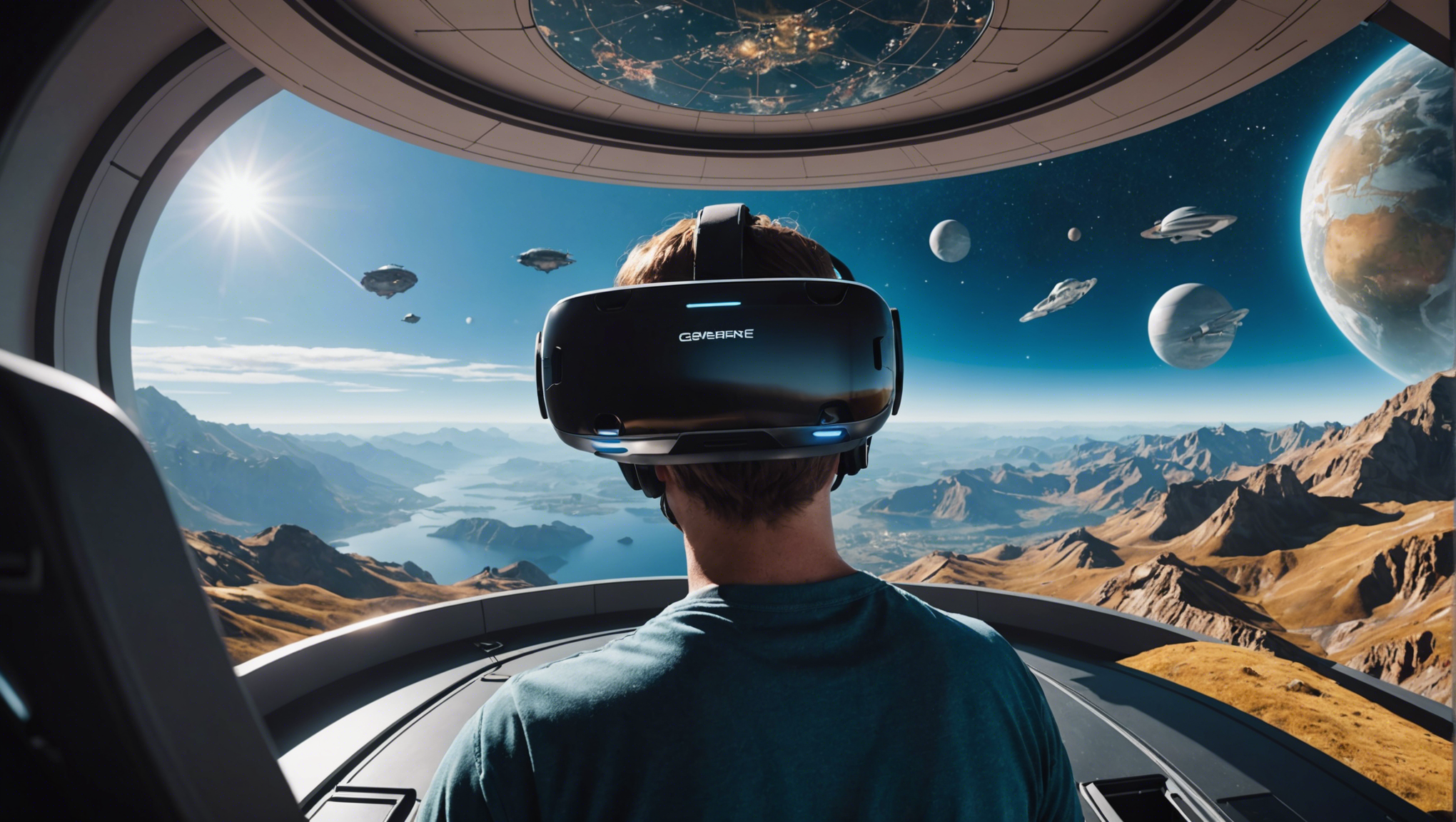 découvrez l'expérience immersive d'un voyage spatial en réalité virtuelle et plongez dans une aventure intergalactique unique.