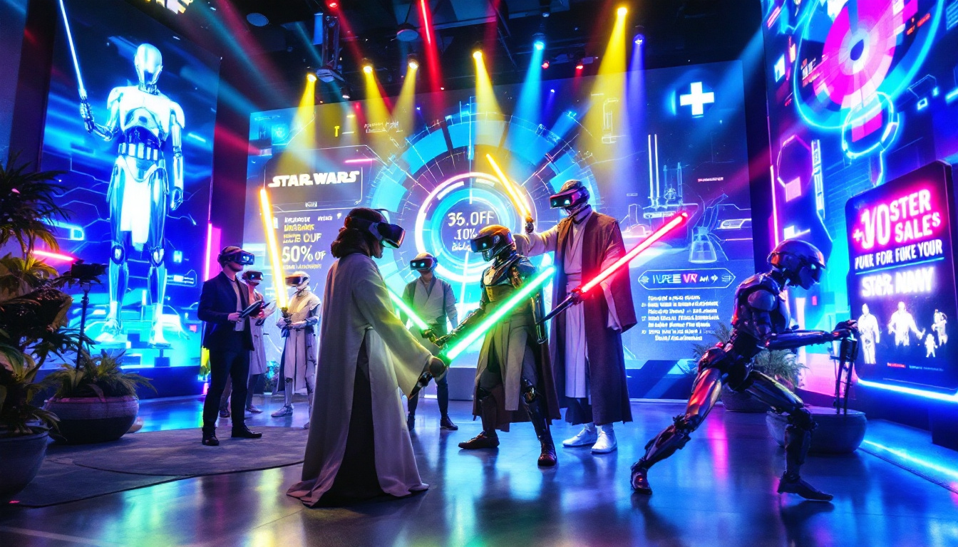 célébrez la journée star wars avec des réductions exceptionnelles sur une sélection de jeux vr ! ne manquez pas cette occasion unique d'explorer des galaxies lointaines à prix réduit, le 4 mai seulement !