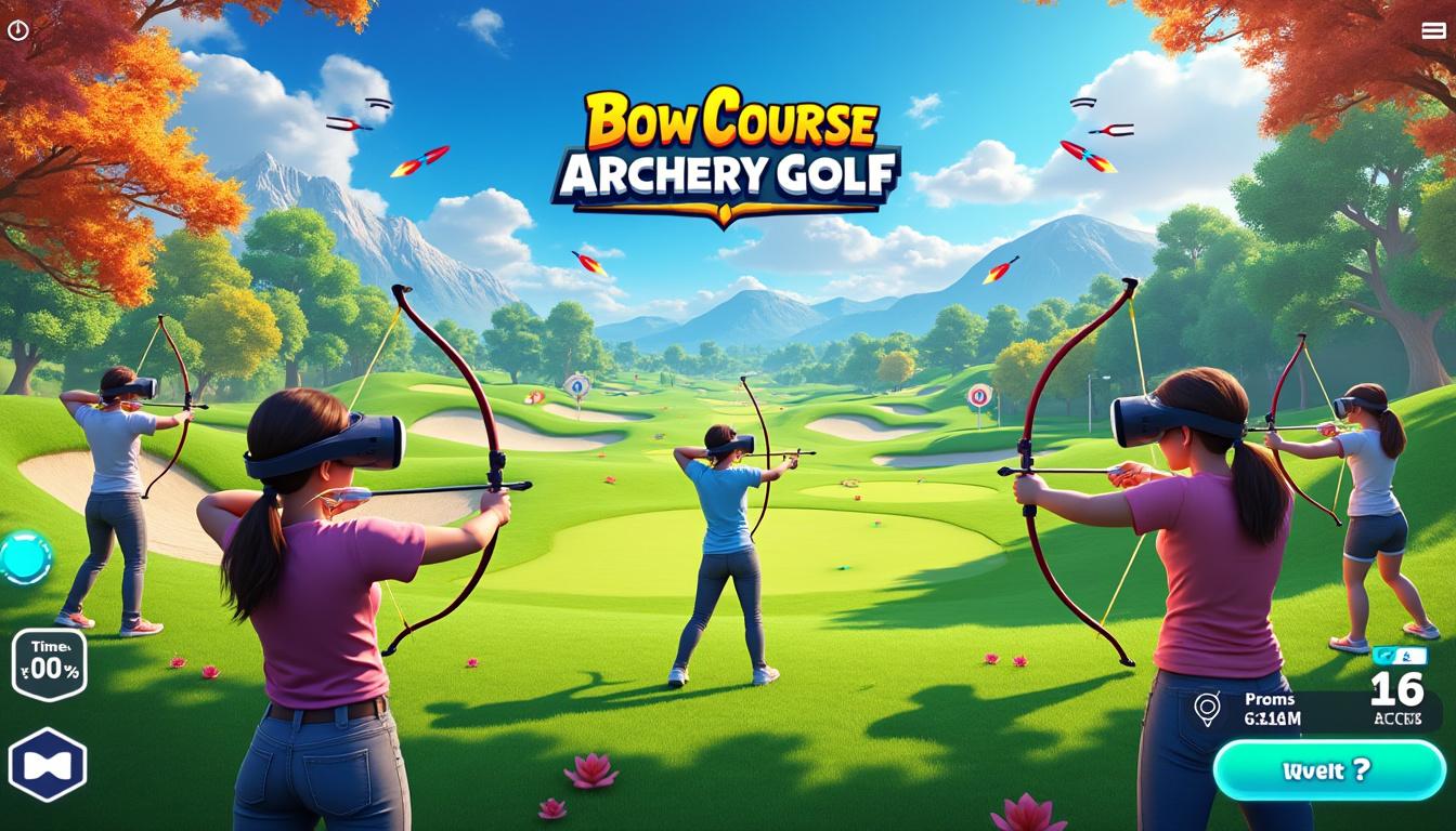 découvrez 'bow course', le tout nouveau jeu qui allie le golf et le tir à l'arc, désormais disponible en accès anticipé sur pc vr. plongez dans une expérience immersive où précision et stratégie sont la clé, et défiez vos amis dans des parcours innovants et stimulants. préparez-vous à viser la victoire!