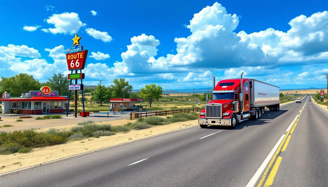 découvrez l'aventure ultime en parcourant la légendaire route 66 à bord d'un imposant camion grâce au dlc missouri d'american truck simulator. vivez des paysages emblématiques, des arrêts pittoresques et une expérience de conduite immersive qui vous plongera au cœur de l'amérique. préparez-vous à prendre la route et à découvrir l'âme de cette route mythique !