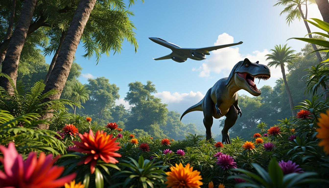 découvrez le tout nouveau dlc d'orbx, inspiré de l'univers de jurassic world, pour microsoft flight simulator 2024. volez au-dessus de paysages époustouflants peuplés de dinosaures et vivez une expérience de simulation unique mêlant aventure et réalisme.