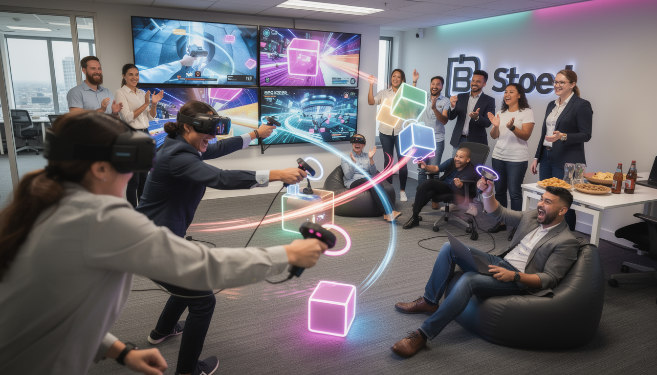 organisez un tournoi beat saber en entreprise pour une animation rythmique unique qui fédère toutes les générations autour du plaisir et de la compétition.