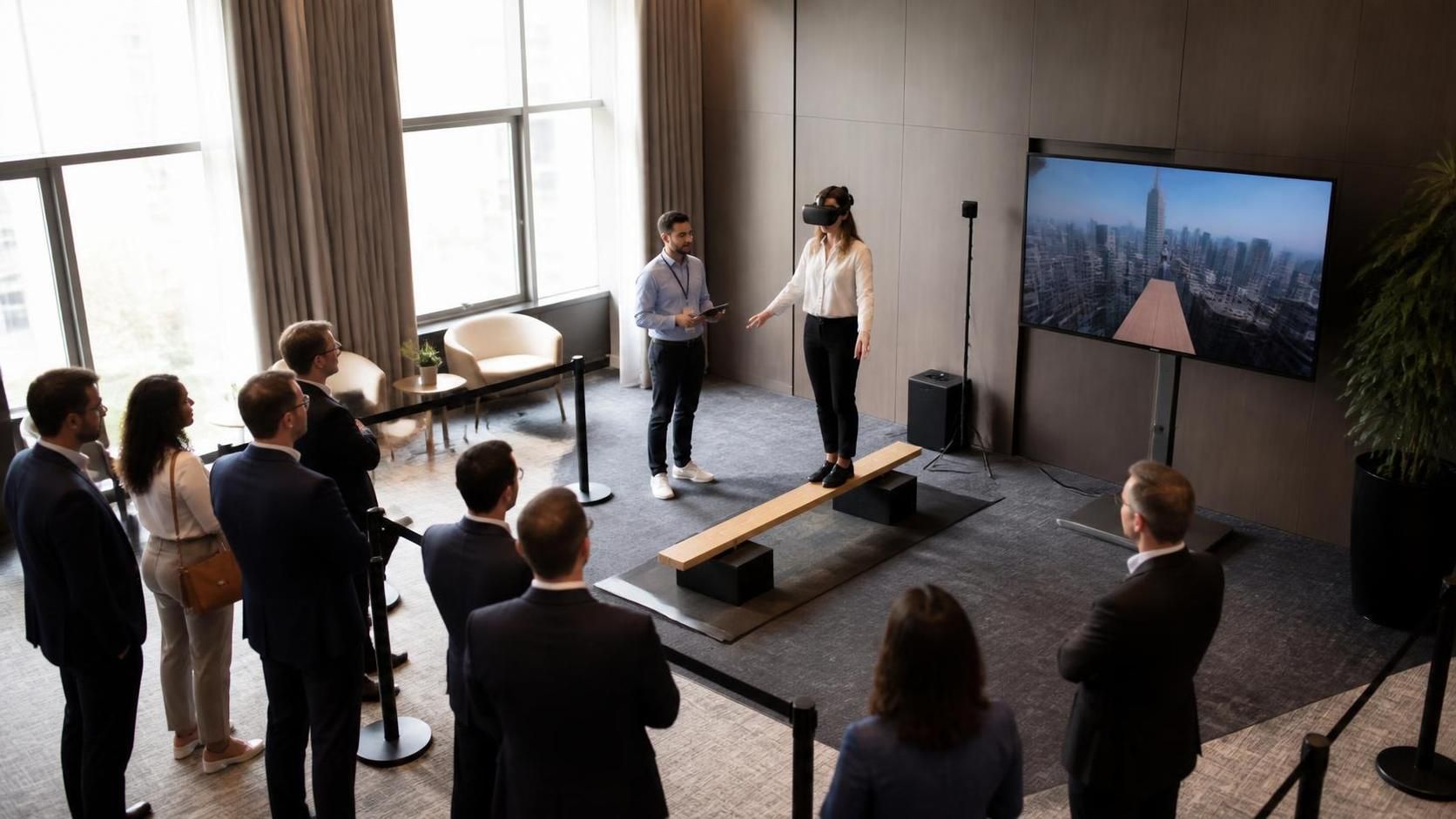vivez des sensations fortes avec 'walk the plank' en réalité virtuelle : une expérience immersive et palpitante pour garantir le frisson lors de vos événements.
