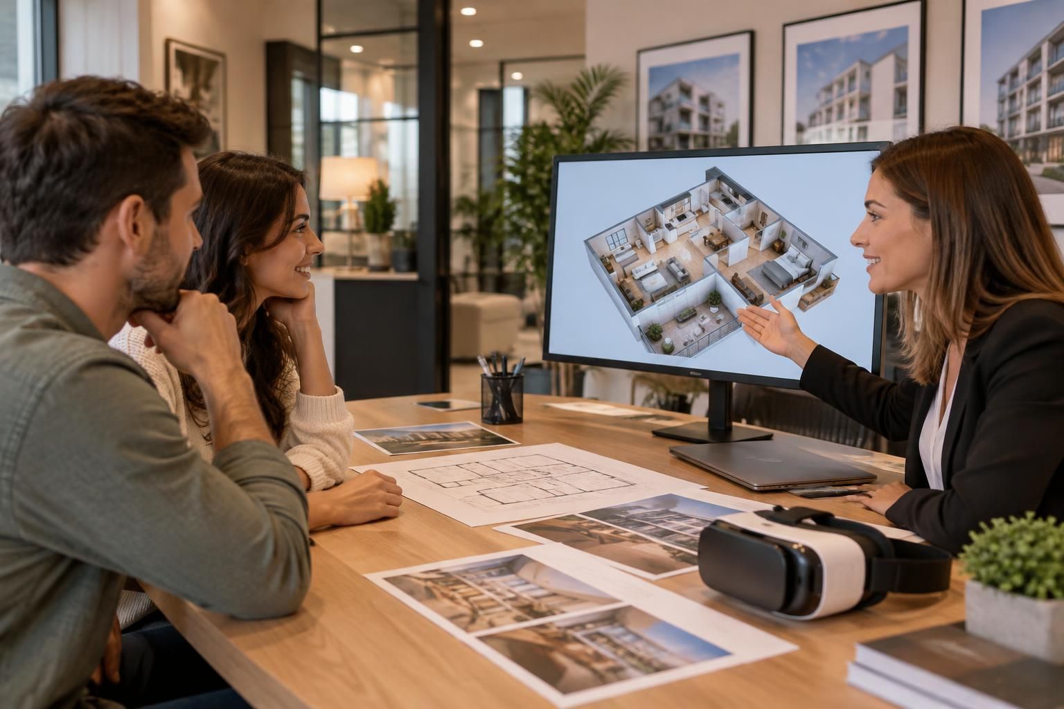 découvrez comment la réalité virtuelle permet de présenter un projet immobilier de façon immersive, de faire visiter des biens à distance et d’aider vos clients à se projeter.